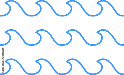 Water wave, sea wave, Wavy line set. Line water waves icon, sign vector. Zigzag line. Water logo, symbol or sign vector collection.