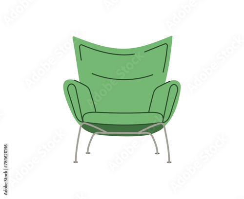 Green armchair scandinavian isolated on white backgroundFor the interiors of rooms. Vector flat style photo