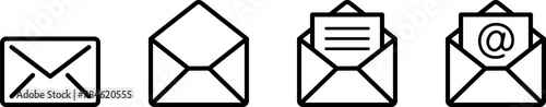 Set of envelope icons as a signs of correspondence or web mail service