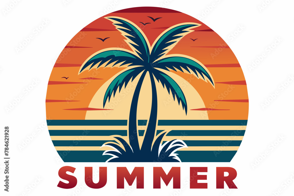 summer t-shirt design vector illustration