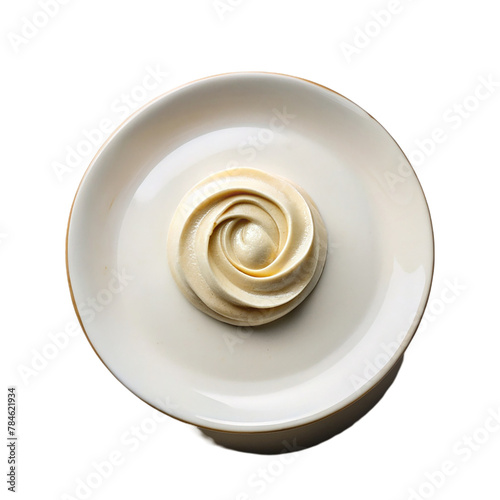 cream on the plate on transparent background