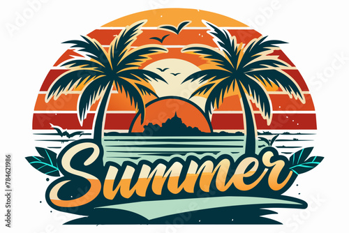 summer t-shirt design vector illustration 