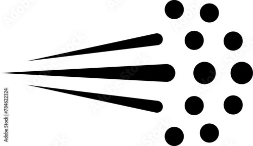 Spray vector icon. Spray icons set of water or air sprayer nozzle for paint aerosol or deodorant spray. Simple black spray cloud symbols - vector.