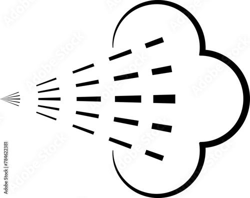 Spray vector icon. Spray icons set of water or air sprayer nozzle for paint aerosol or deodorant spray. Simple black spray cloud symbols - vector.