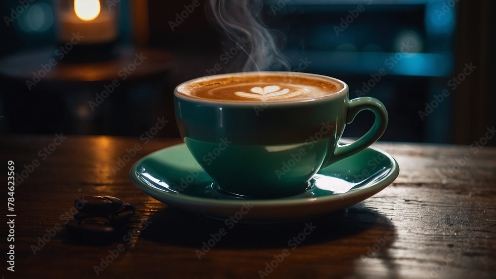 cup of coffee on the table cup of coffee on the table