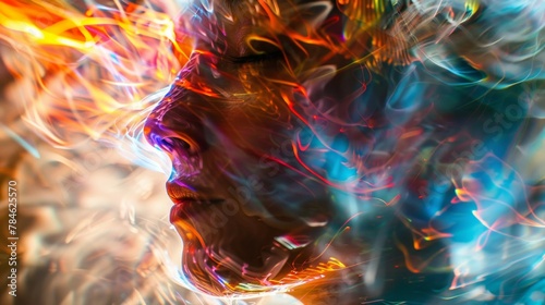 Surreal Human Mind Visualization in Vibrant Colors