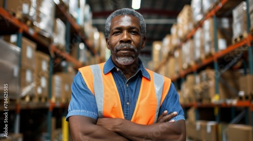 Confident Warehouse Senior Worker