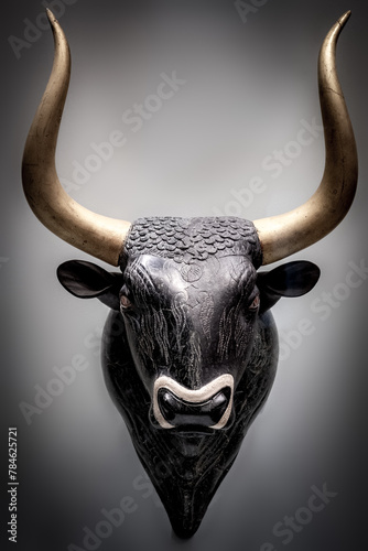 Title: Shadowed Offering: Minoan Bull's Head