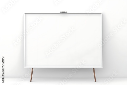 Blank white board on white background