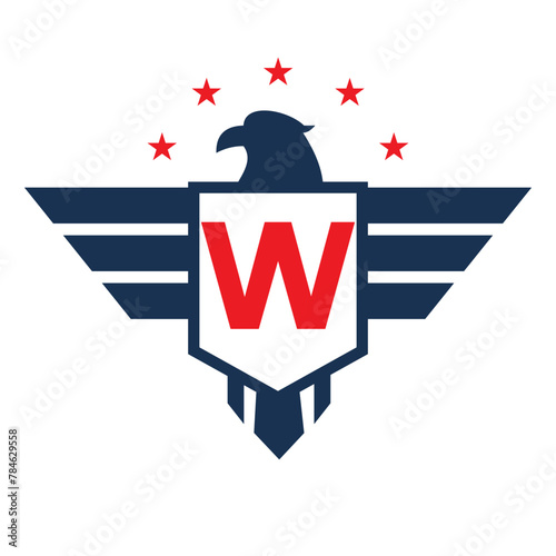 Initial Wing Logo On Letter W For Transportation Symbol