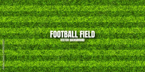 Soccer playing field with green grass. Football pitch background with stripes. Sports ground, stadium with fake or natural grass. Vector illustration © 32 pixels