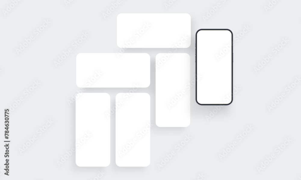 Mockup Of Mobile Phone And Screens to Showcase Your Design. Vector Illustration Mockup Of Mobile Phone And Screens to Showcase Your Design. Vector Illustration
