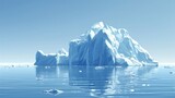 Climate Change: A 3D vector illustration of a glacier melting rapidly