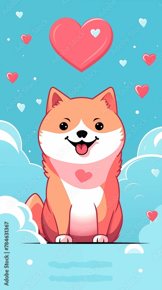 Cute cartoon dog wallpapers for smart phone Created with Generative AI technology. Cute cartoon dog wallpapers for smart phone Created with Generative AI technology.