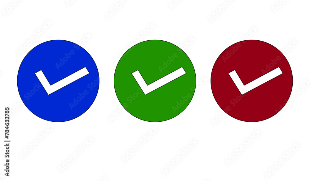 Tick icon, approval icon Tick icon, approval icon