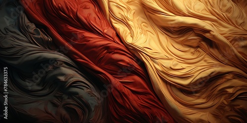 Abstract background of colorful satin fabric wavy folds