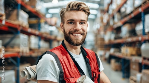 Smiling Warehouse Worker Portrait