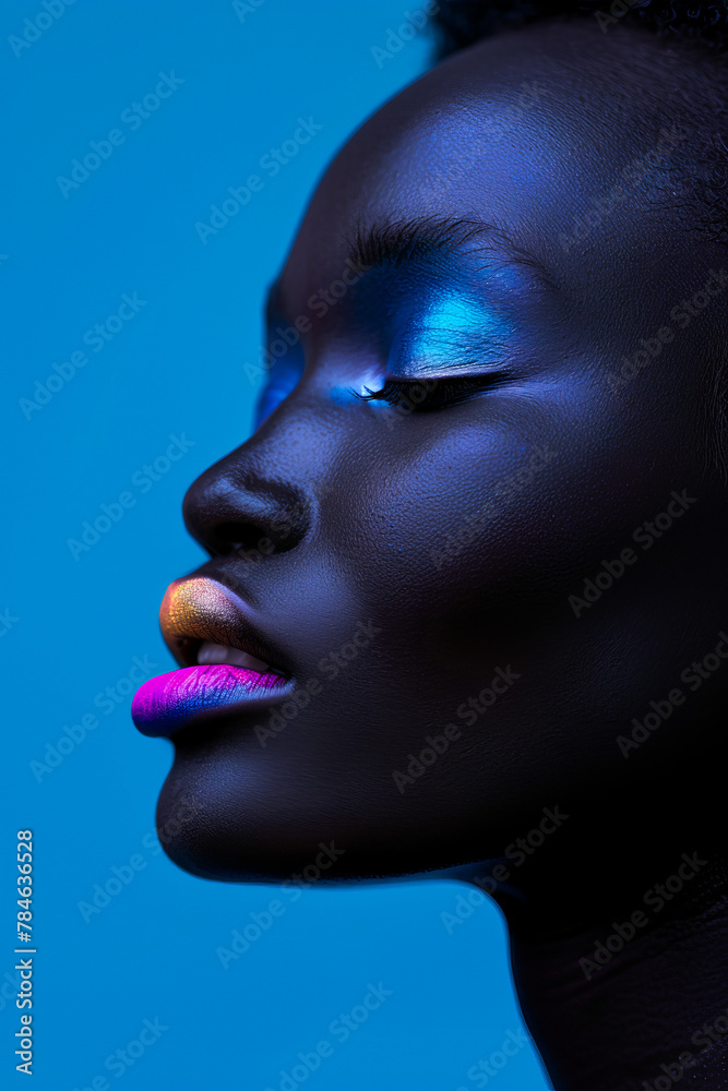 Young Black Model Featuring Multicolor Lipstick
Young Black Model Featuring Multicolor Lipstick