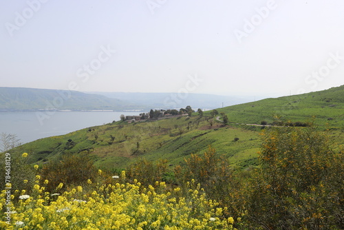 Lake Kinneret. The lake's coastline is the lowest landmass on Earth