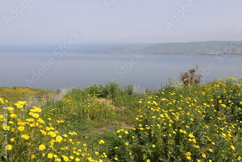 Lake Kinneret. The lake's coastline is the lowest landmass on Earth