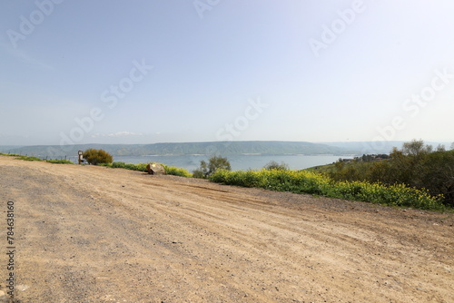 Lake Kinneret. The lake's coastline is the lowest landmass on Earth