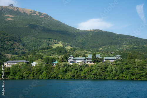 The beautiful view of Lake Ashi in Hakone, Japan