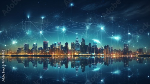5G, 6G, Big data wireless network, high speed internet, cloud computing or connect diagram technology, Data storage, service, synchronize, online, financial, Connectivity global, smart city