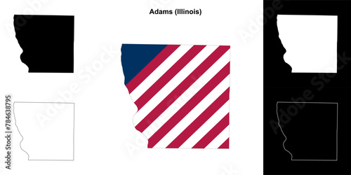 Adams County (Illinois) outline map set