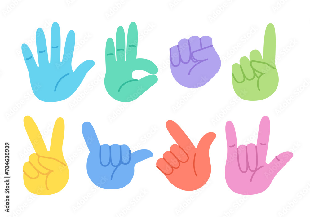 Vector Hand Number and Sign Illustration Vector Hand Number and Sign Illustration