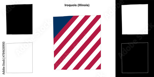 Iroquois County (Illinois) outline map set