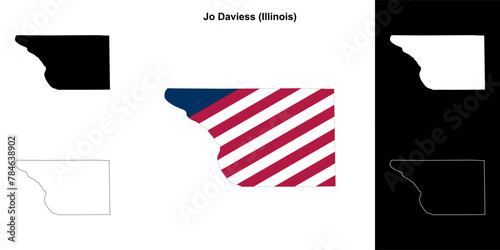 Jo Daviess County (Illinois) outline map set