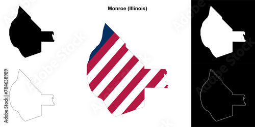 Monroe County (Illinois) outline map set