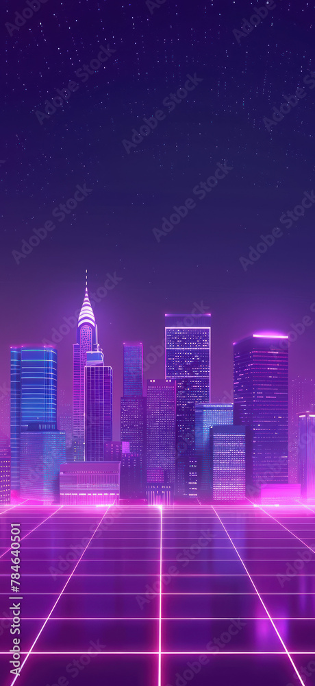 Futuristic Cyber City Aerialscape, Amazing and simple wallpaper, for mobile