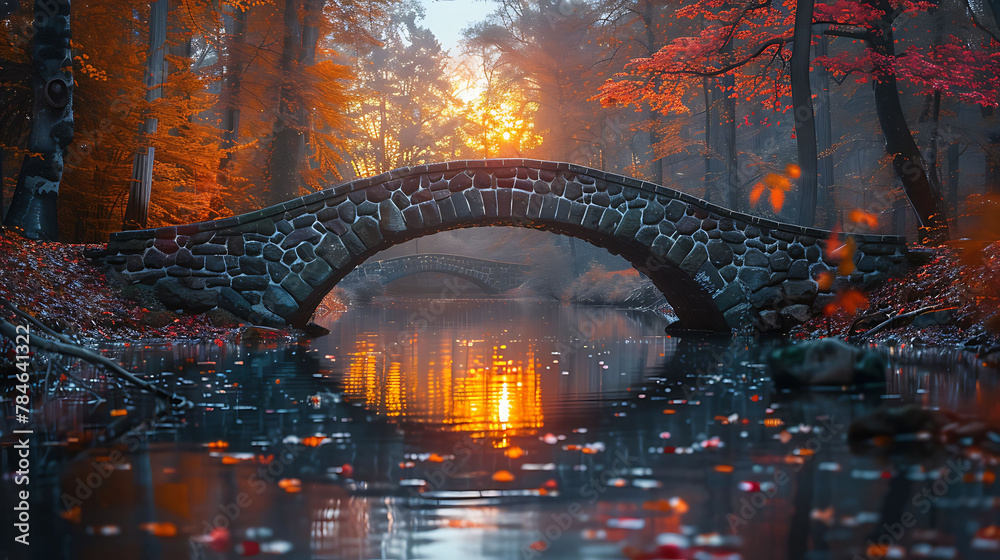bridge over river of forest bridge over river of forest