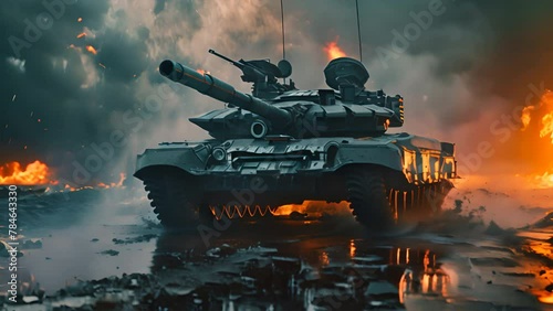 tanks and weapons cinematic background,generative  photo