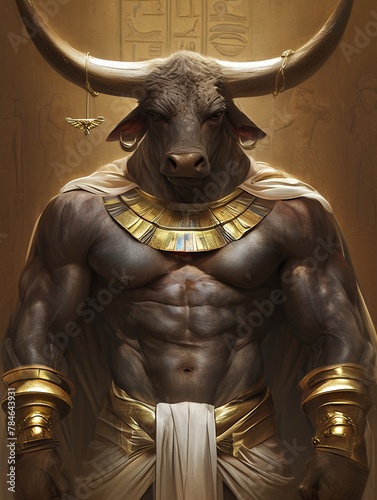 full body portrait photography of the Egyptian bull Apis god 32K UHD ultra realistic photograph ultra detailed