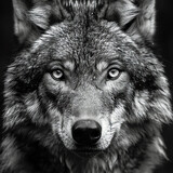 wolf portrait, AI generated