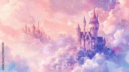 Fantasy Castle Amidst Cloud...