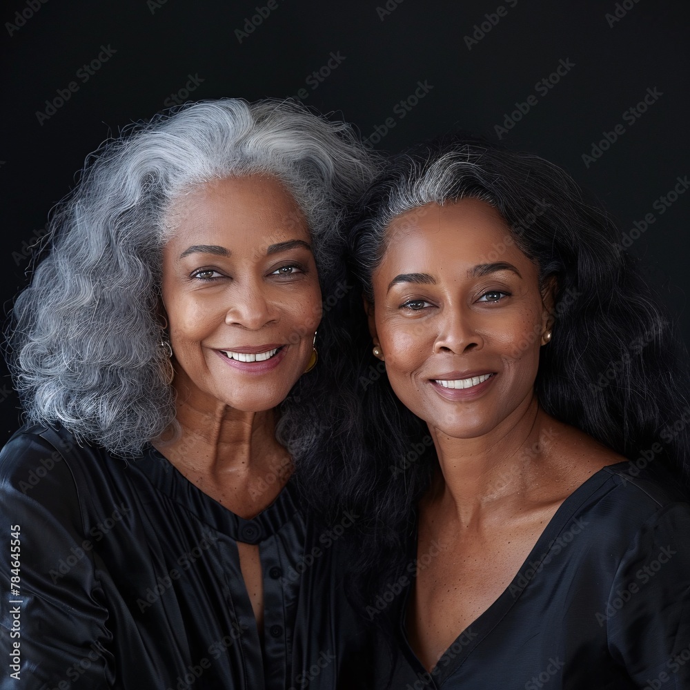 black stylish mother with daughter black stylish mother with daughter