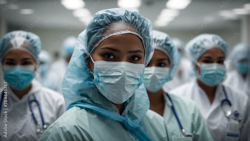 A team of dedicated healthcare professionals in a clinical setting, conveying trust and expertise A team of dedicated healthcare professionals in a clinical setting, conveying trust and expertise