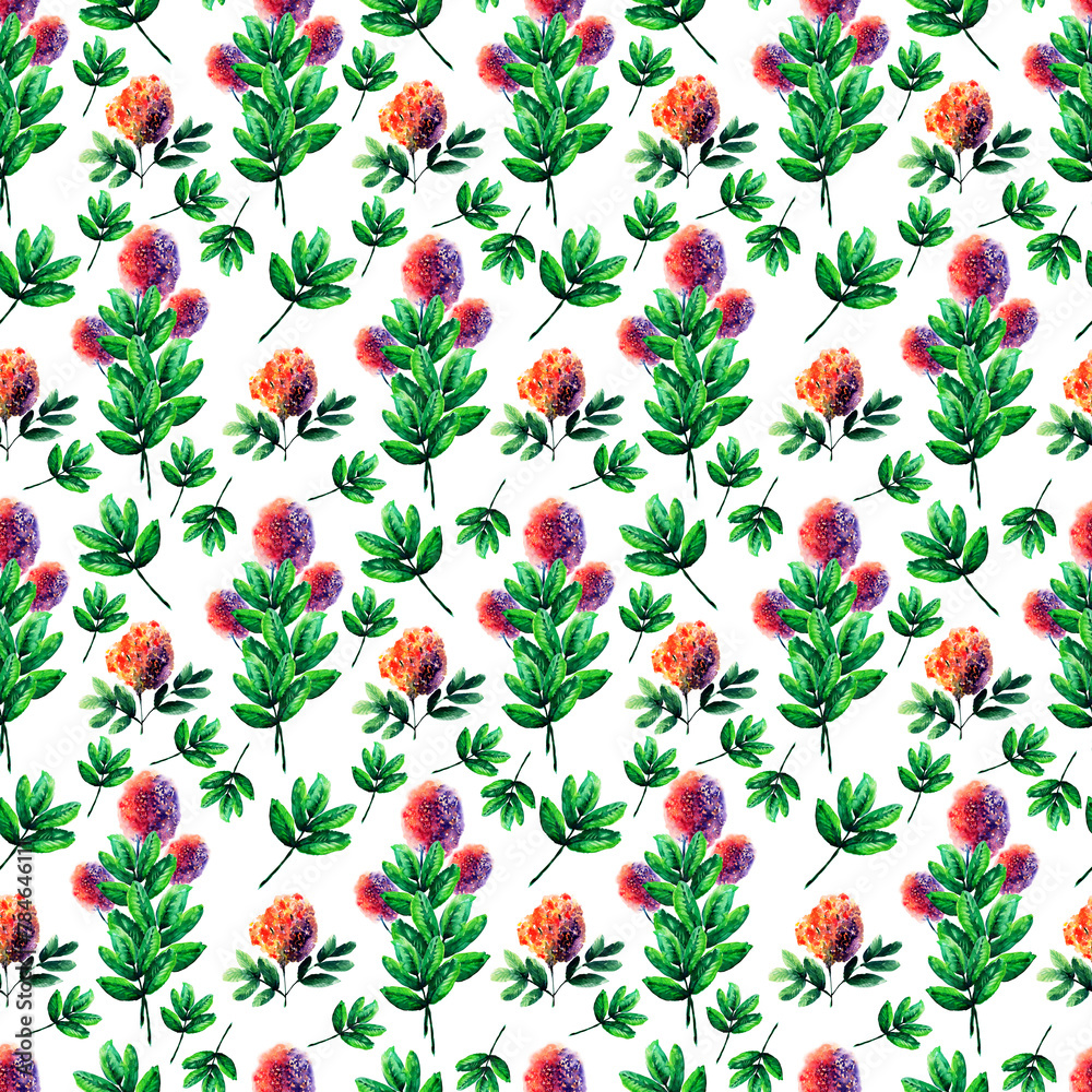 Watercolor seamless pattern Spring flowers Watercolor seamless pattern Spring flowers