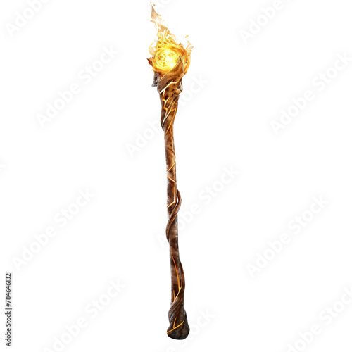 Wizards' staffs element_hyperrealistic_hyper detailed_isolated on transparent background