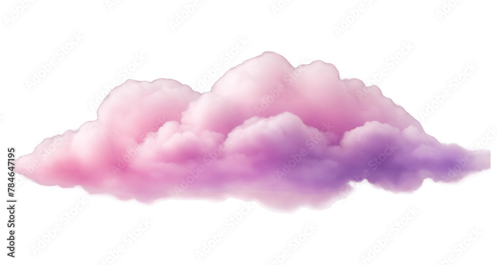 A pink cloud on a transparent background
