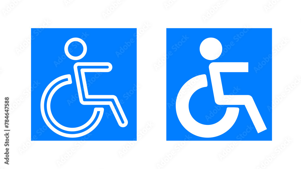 Disability icon set. Containing wheelchair, accessibility icons. Solid icons collection. Vector illustration. ( handicapped ) Disability icon set. Containing wheelchair, accessibility icons. Solid icons collection. Vector illustration. ( handicapped )