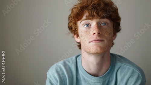 Thoughtful Redheaded Man Portrait