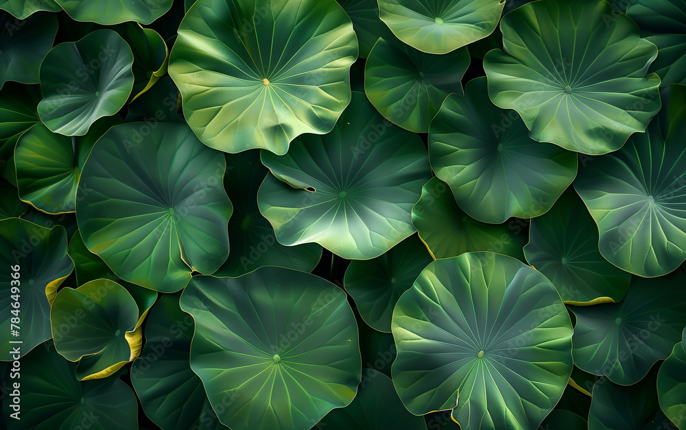 Green lotus leaves background. Green lotus leaves background.