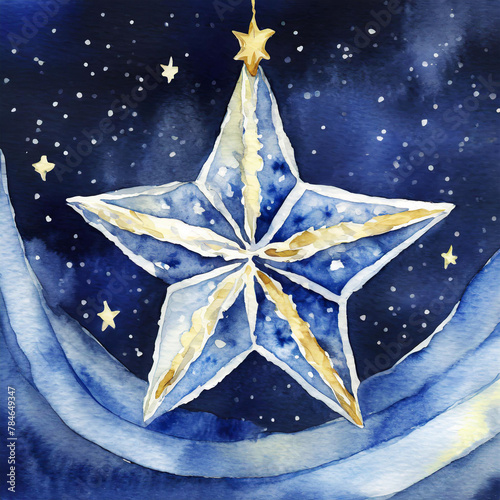 Granatowe świąteczne tło gwiazda ilustracja