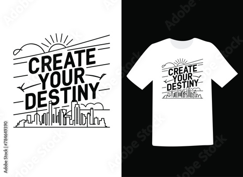 Create your destiny line art typography t-shirt design