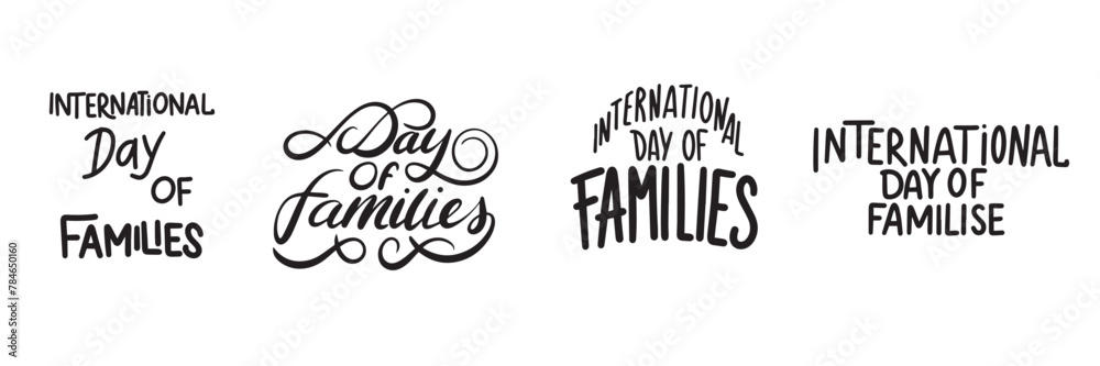 International Day of Families text. Hand drawn vector art.