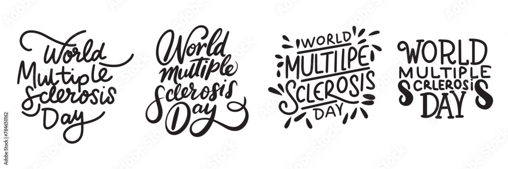 Fototapeta premium World Multiple Sclerosis Day text. Hand drawn vector art.